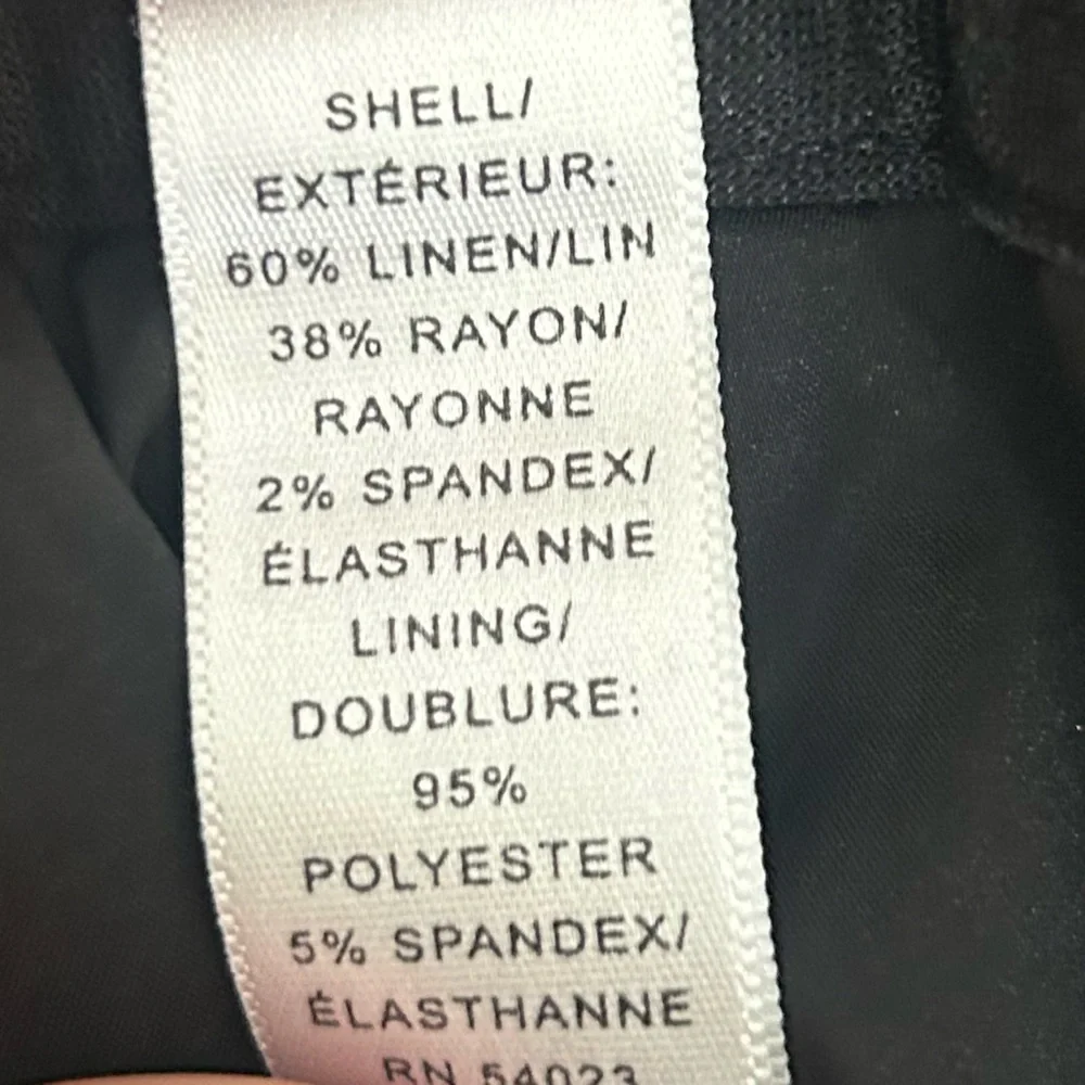Y2K Banana Republic Martin Women’s Size 6 Black Stretch Dress Pants Linen Blend